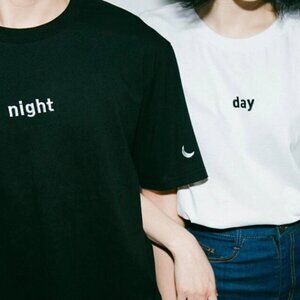 yesstyle day embroidered couples white short sleeve tshirt | womens tops